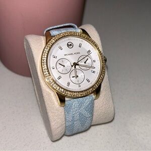 MICHAEL KORS TIBBY GOLD BLUE CHRONOGRAPH WOMEN'S WATCH